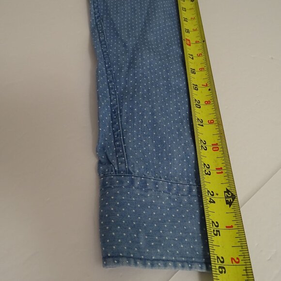 Uniqlo Blue Polka Dot Long Sleeve Button Down Collared Shirt Men Size L Chambray - Picture 11 of 12